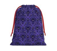 Bolsa de regalo de terciopelo ultrasuave con estampado de mansión encantada, bolsa de regalo de Navidad con cordón para regalos de fiesta