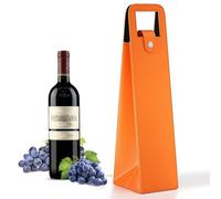 Bolsa de regalo de vino, bolsa de cuero reutilizable, bolsa de regalo de cerveza de champán de una sola botella para cumpleaños, boda, fiesta de picnic, regalos de Navidad (naranja)