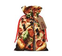 Bolsa de regalo ecológica con cordón para regalo con estampado de pizza 3D, bolsas de regalo para fiestas, regalos de fiesta