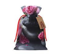 Bolsa de regalo ecológica con cordón para regalo de vacaciones con estampado de piedras y rosas para spa, regalos de fiesta, bolsas de regalo