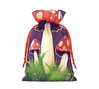 Bolsa de regalo ecológica con estampado de hongos rojos mágicos, bolsas de regalo para vacaciones, regalos de fiesta, bolsas de regalo