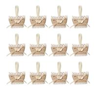 Bolsa de regalo en miniatura de arpillera natural para boda, cumpleaños, reutilizable, 12 cm, accesorios de embalaje de golosinas, bolsas de caramelos, cajas de recuerdos de boda