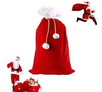 Bolsa de regalo grande de Navidad, bolsa de regalo de Navidad jumbo con cordón, saco de Papá Noel rojo extra grande para decoración de Navidad, bolsas de Papá Noel, disfraz para caramelos, regalos de