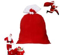 Bolsa de regalo grande de Navidad, bolsa de regalo de Navidad jumbo con cordón, saco de Papá Noel rojo extra grande para decoración de Navidad, bolsas de Papá Noel, disfraz para caramelos, regalos de