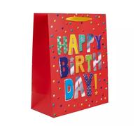 Bolsa de regalo holográfica para cumpleaños - 18 x 23 cm