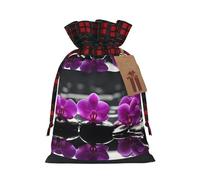 Bolsa de regalo impresa de flores en spa, bolsa de regalo de arpillera con bloqueo de color perfecto