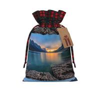 Bolsa de regalo impresa del Parque Nacional Glacier, bolsa de regalo de arpillera con bloqueo de color perfecto