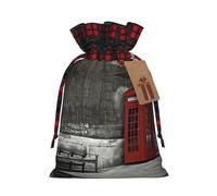 Bolsa de regalo impresa para cabina de teléfono en las calles de Londres, bolsa de regalo perfecta de arpillera con bloqueo de color