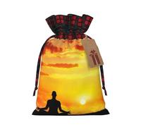 Bolsa de regalo impresa para meditación de yoga, bolsa de regalo perfecta de arpillera con bloqueo de color