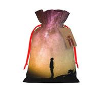 Bolsa de regalo Looking Up Into the Night Sky con asas y etiqueta, perfecta para Navidad, cumpleaños, boda o regalo diario - (M)