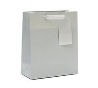 Bolsa de regalo mediana - Bolsa de regalo de cumpleaños para ella - Bolsa de regalo plateada