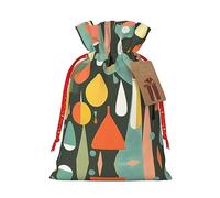 Bolsa de regalo moderna retro de mediados de siglo con formas de caída, resistente con cordón, 8.3 x 11.8 pulgadas, moderna y práctica, para necesidades diarias, 1 unidad