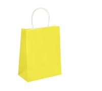 Bolsa de regalo para 10/30/50 fiestas, bolsa de compras de papel kraft reciclable, para Navidad, boda, caramelos, bolsa de regalo (amarillo, 15 x 21 cm, 20 unidades)