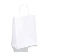 Bolsa de regalo para 10/30/50 fiestas, bolsa de compras de papel kraft reciclable, para Navidad, boda, caramelos, bolsa de regalo (blanco, 15 x 21 cm, 40 piezas)