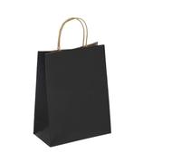 Bolsa de regalo para 10/30/50 fiestas, bolsa de compras de papel kraft reciclable, para Navidad, boda, caramelos, bolsa de regalo (negro, 15 x 21 cm, 20 unidades)