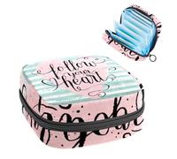 Bolsa de regalo para niñas y mujeres, con texto en inglés «Follow Your Heart Love» con bolsas sanitarias para desechar servilletas sanitarias, gran capacidad con cremallera para almohadilla menstrual