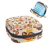 Bolsa de regalo para niñas y mujeres, con texto en inglés "Happy Thanksgiving 537, bolsas sanitarias para desechar servilletas, bolsa de gran capacidad con cremallera para almohadilla menstrual