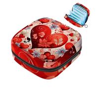 Bolsa de regalo para niñas y mujeres, con texto en inglés "Happy Valentine's Day Love Heart-196 - Bolsas sanitarias para desechar servilletas sanitarias, gran capacidad con cremallera, bolsa para