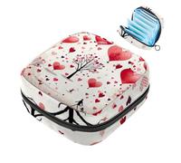 Bolsa de regalo para niñas y mujeres, con texto en inglés "Happy Valentine's Day Love Heart-42 - Bolsas sanitarias para desechar servilletas sanitarias, gran capacidad con cremallera, bolsa para