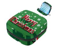 Bolsa de regalo para niñas y mujeres, con texto en inglés «Merry Christmas-1835» para desechar servilletas sanitarias, gran capacidad con cremallera para almohadilla menstrual