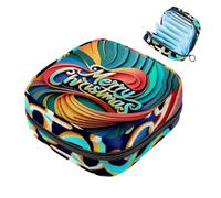 Bolsa de regalo para niñas y mujeres, con texto en inglés «Merry Christmas-1868» para desechar servilletas sanitarias, gran capacidad con cremallera para almohadilla menstrual