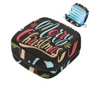 Bolsa de regalo para niñas y mujeres, con texto en inglés «Merry Christmas-1934» para desechar servilletas sanitarias, gran capacidad con cremallera para almohadilla menstrual