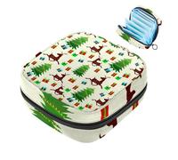 Bolsa de regalo para niñas y mujeres, con texto en inglés "Merry Christmas-1956" para desechar servilletas sanitarias, gran capacidad con cremallera para almohadilla menstrual