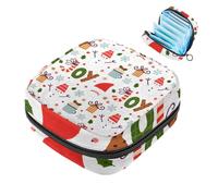 Bolsa de regalo para niñas y mujeres, con texto en inglés "Merry Christmas-2000", bolsas sanitarias para desechar servilletas sanitarias, gran capacidad con cremallera para almohadilla menstrual