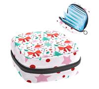 Bolsa de regalo para niñas y mujeres, con texto en inglés "Merry Christmas-218" para desechar servilletas sanitarias, gran capacidad con cremallera para almohadilla menstrual
