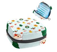 Bolsa de regalo para niñas y mujeres, con texto en inglés "Merry Christmas-361", bolsas sanitarias para desechar servilletas sanitarias, gran capacidad con cremallera para almohadilla menstrual