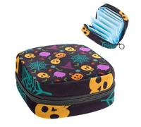 Bolsa de regalo para niñas y mujeres, con texto "Happy Halloween-20 - Bolsas sanitarias para desechar servilletas sanitarias, gran capacidad con cremallera para almohadilla menstrual
