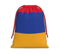 Bolsa de regalo personalizada con cordón con estampado de bandera de Armenia, bolsa de regalo de terciopelo suave para mujer, Navidad, 1 paquete, L