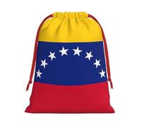 Bolsa de regalo personalizada con cordón de impresión de la bandera de Venezuela, bolsa de regalo de terciopelo suave para mujer, Navidad, 1 paquete, M