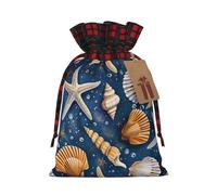 Bolsa de regalo resistente con patrón de estrella de mar y conchas marinas de 8.3 x 11.8 pulgadas, bolsa de regalo moderna y práctica para necesidades diarias, 1 unidad