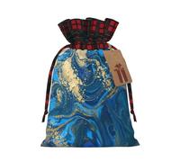 Bolsa de regalo reutilizable con cordón de Navidad con estampado de piedra de mármol, embalaje festivo para necesidades de envoltura de Navidad