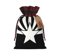 Bolsa de regalo reutilizable con cordón para vacaciones y ocasiones especiales con diseño de bandera de Arizona, color negro