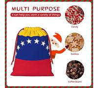 Bolsa de regalo reutilizable con diseño de bandera de Venezuela, con cordón, regalos de cumpleaños, almacenamiento diario, suministros de oficina