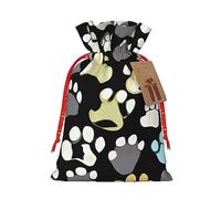 Bolsa de regalo reutilizable con diseño de huellas de perro, 2, escala estándar, 2, 00 x y diseño de cordón que hacen que tu regalo sea más delicado