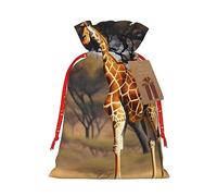 Bolsa de regalo reutilizable con diseño de jirafa de África y diseño de cordón que hacen que tu regalo sea más delicado