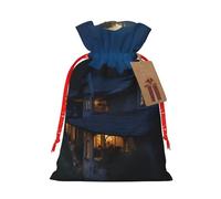 Bolsa de regalo reutilizable con diseño de luna llena en la noche y diseño de cordón que hacen que tu regalo sea más delicado