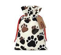 Bolsa de regalo reutilizable con estampado de huellas de perro y diseño de cordón que hacen que tu regalo sea más delicado