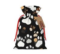 Bolsa de regalo reutilizable con estampado de huellas de perro y diseño de cordón que hacen que tu regalo sea más delicado
