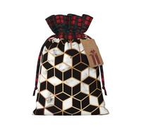 Bolsa de regalo reutilizable con estampado de mármol 3D con cordón de Navidad