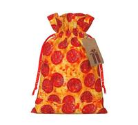 Bolsa de regalo reutilizable con estampado de pizza y pepperoni en 3D, respetuosa con el medio ambiente, para recuerdos de fiesta, celebraciones de temporada