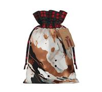 Bolsa de regalo reutilizable con estampado de salpicaduras de cobre con textura de mármol, con cordón de Navidad, embalaje festivo para necesidades de envoltura de Navidad