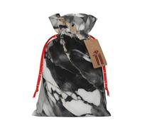 Bolsa de regalo reutilizable de mármol negro claro y diseño de cordón que hacen que tu regalo sea más delicado