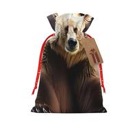 Bolsa de regalo reutilizable de oso marrón y diseño de cordón que hacen que tu regalo sea más delicado