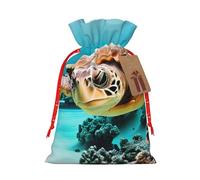 Bolsa de regalo reutilizable de tortuga marina y diseño de cordón que hacen que tu regalo sea más delicado
