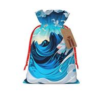 Bolsa de regalo reutilizable Ocean Wave para fiestas y diseño de cordón que hacen que tu regalo sea más delicado