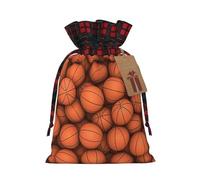 Bolsa de regalo reutilizable única de baloncesto naranja de moda con cordón para vacaciones y ocasiones especiales
